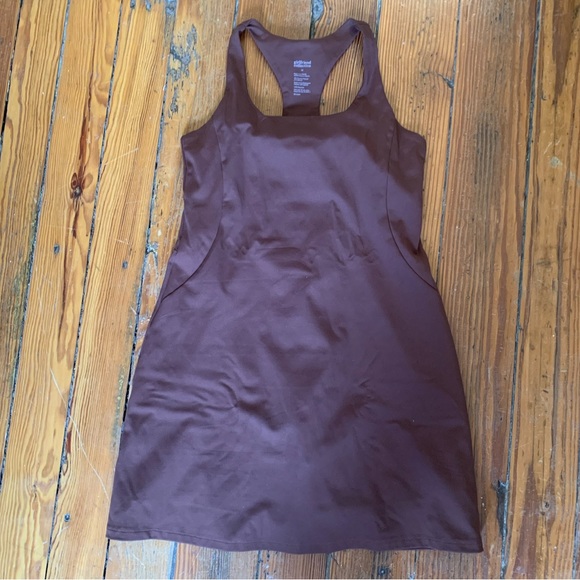 Girlfriend Collective Paloma Racerback Exercise Dress (M) in Earth - Picture 3 of 6